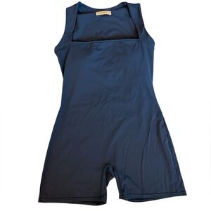 Qinsen Blue Sleeveless Bodysuit, Size 8